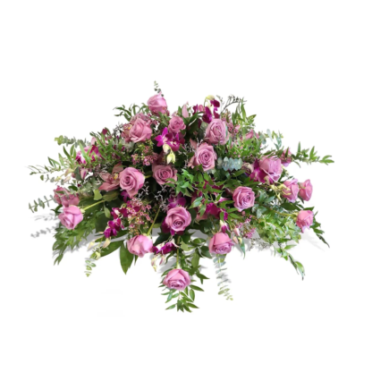 Classic Casket Spray with Pink Roses