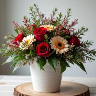 Holiday Flowers bright arrangement