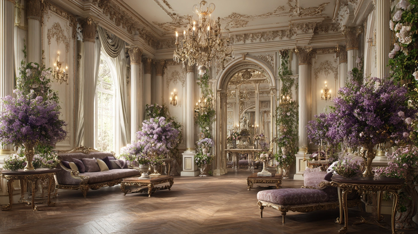 Transform Your Living Room with Baroque Interior Design and Perfect Flower Arrangements
