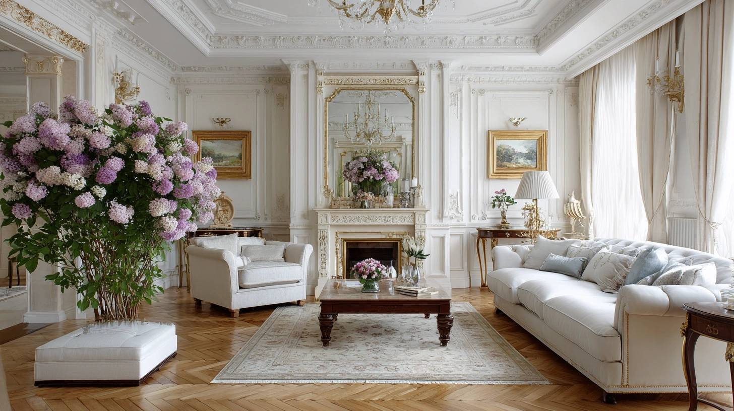 Transform Your Living Room with Baroque Interior Design and Perfect Flower Arrangements